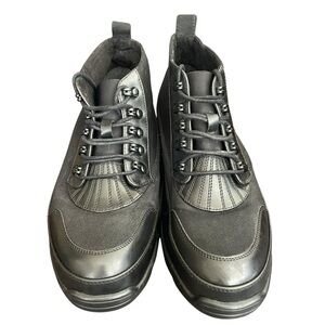 Unlisted by Kenneth Cole Men's Black Nation  Boots with Platform Sole Lace 9.5